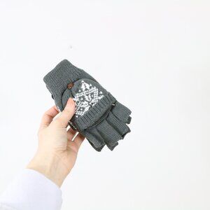 *Colours & Beauty Grey Convertible Fingerless Gloves NWT